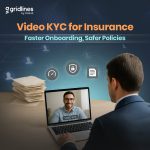 A man completing a Video KYC call on his laptop with icons representing speed, security, and document verification